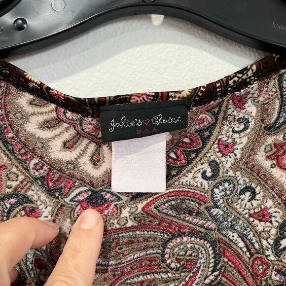 Y2K Julie’s Closet Paisley Lace Waist Tunic Top Size 2X Boho Asymmetrical - Picture 6 of 6